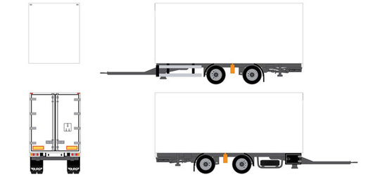 Tandem box trailer 2-axle